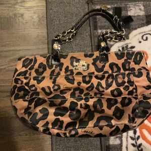 Coach leopard print purse
